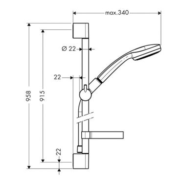 HANSGROHE Душевой гарнитур Croma 100 (27724000)