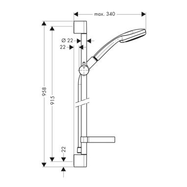 HANSGROHE Душевой гарнитур Croma 100 (27771000)