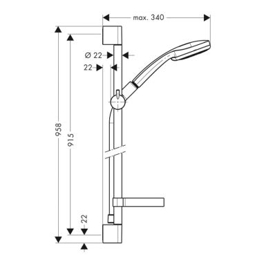 HANSGROHE Душевой гарнитур Croma 100 (27774000)