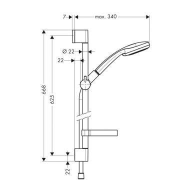 HANSGROHE Душевой гарнитур Croma 100 (27775000)
