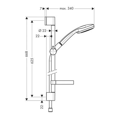 HANSGROHE Душевой гарнитур Croma 100 (27776000)