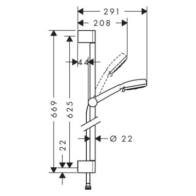 HANSGROHE Душевой гарнитур Crometta 100 (26650400)