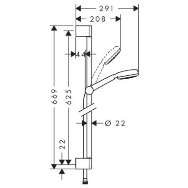 HANSGROHE Душевой гарнитур Crometta 100 (26652400)