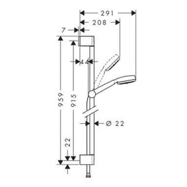 HANSGROHE Душевой гарнитур Crometta 100 (26658400)