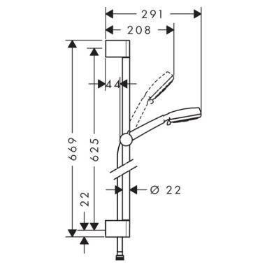 HANSGROHE Душевой гарнитур Crometta 100 (26660400)