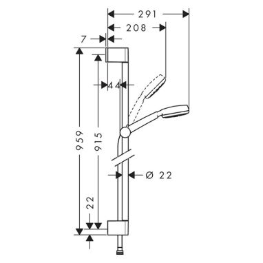 HANSGROHE Душевой гарнитур Crometta 100 (26663400)
