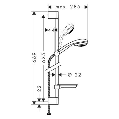 HANSGROHE Душевой гарнитур Crometta 85 (27764000)