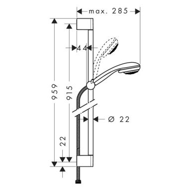 HANSGROHE Душевой гарнитур Crometta 85 (27766000)