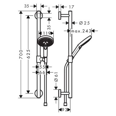 HANSGROHE Душевой гарнитур Raindance Select S (26321000)