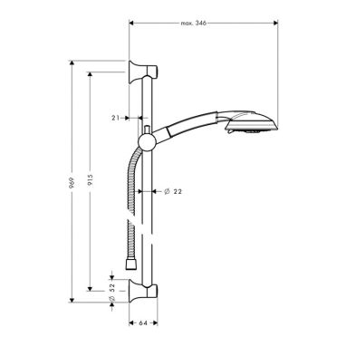 HANSGROHE Душевой гарнитур Raindance Classic (27841000)