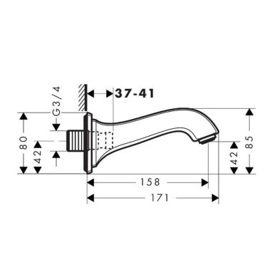 HANSGROHE Излив для смесителя L-158 мм Metropol Classic (13425000)