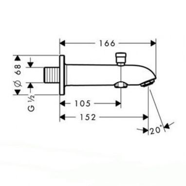 HANSGROHE Излив для смесителя L-152 мм (13423000)