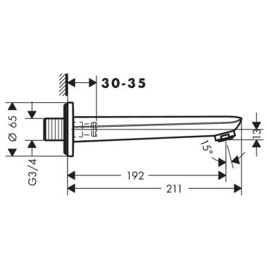 HANSGROHE Излив для смесителя L-192 мм Novus (71320000)