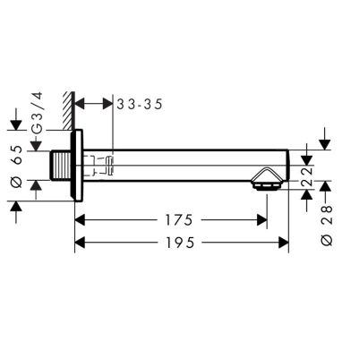 HANSGROHE Излив для смесителя L-175 мм Talis S (72410000)