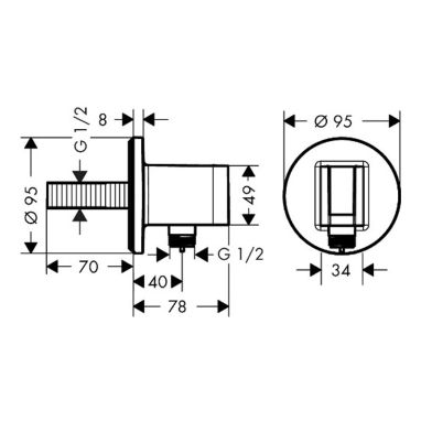 HANSGROHE Подключение душевого шланга с держателем лейки Fixfit (26487000)