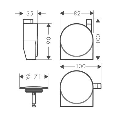 HANSGROHE Внешняя часть для сифона с переливом Exafill S (58117820)