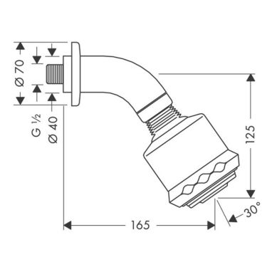 HANSGROHE Верхний душ с кронштейном Clubmaster (26606000)