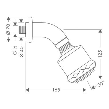 HANSGROHE Верхний душ с кронштейном Clubmaster (27475000)