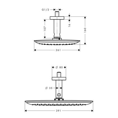 HANSGROHE Верхний душ с кронштейном PuraVida 400 (27390400)