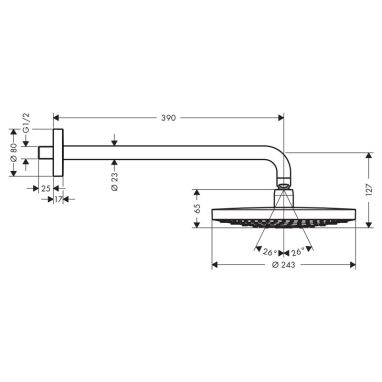 HANSGROHE Верхний душ с кронштейном Raindance Select S (26466400)