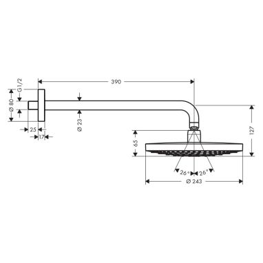 HANSGROHE Верхний душ с кронштейном Raindance Select S (26470000)