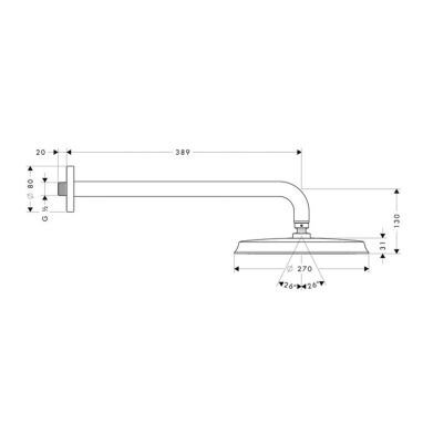 HANSGROHE Верхний душ с кронштейном Raindance Classic (27424090)