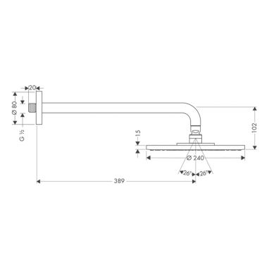 HANSGROHE Верхний душ с кронштейном Raindance S (27461000)