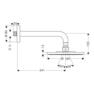 HANSGROHE Верхний душ с кронштейном Raindance S (27462000)
