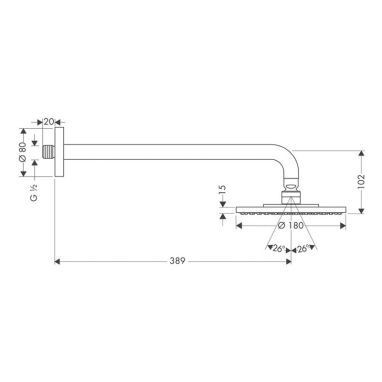 HANSGROHE Верхний душ с кронштейном Raindance S (27468000)
