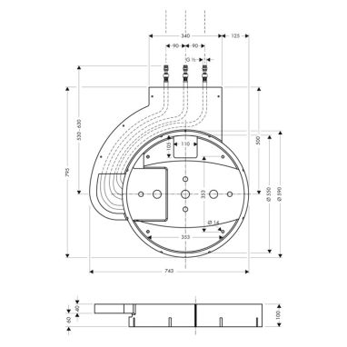 HANSGROHE Встроенный распределительный узел верхнего душа Raindance Rainmaker (28412180)