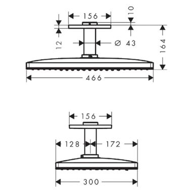 HANSGROHE Верхний душ с кронштейном Rainmaker Select (24004600)