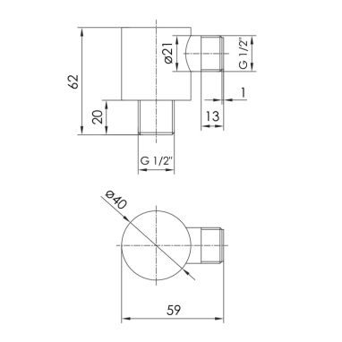 IMPRESE Подключение душевого шланга BRENTA (ZMK071901700)