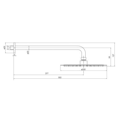 IMPRESE Верхний душ с кронштейном BRENTA графитовый хром (ZMK091908101)