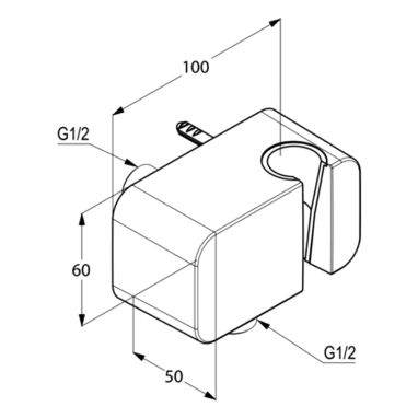 KLUDI Подключение душевого шланга с держателем лейки A-Qa (6556005-00)