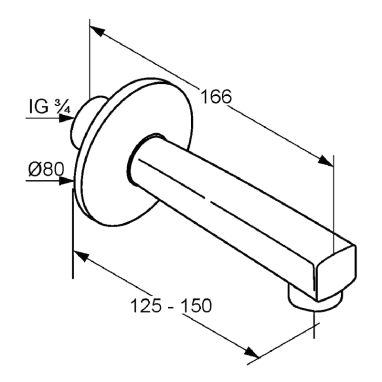 KLUDI Излив для смесителя DN20 L-150 мм Standard (1350205)