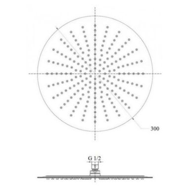 KRONER Лейка для верхнего душа KRP Edelstahl Klassisch-ESG703-30 (CV022952)