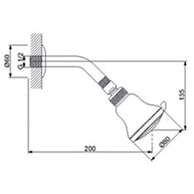 NEWARC Верхний душ с кронштейном Rose 470411