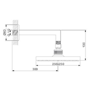 NEWARC Верхний душ с кронштейном Corner 470531