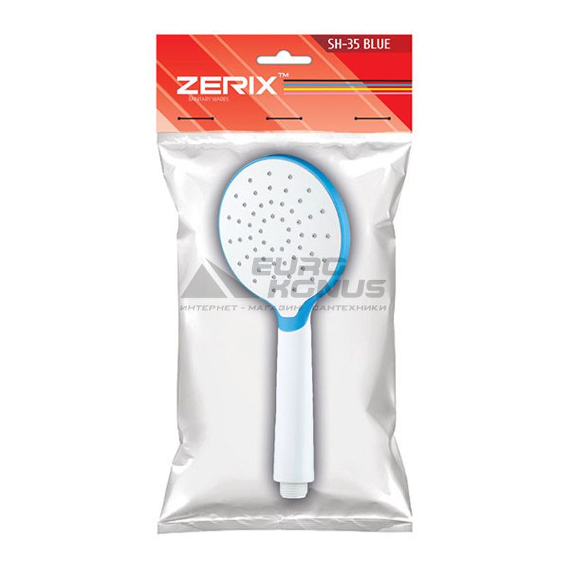 ZERIX Лейка для душа 1-режимная SH-35 Blue (ZX2886)