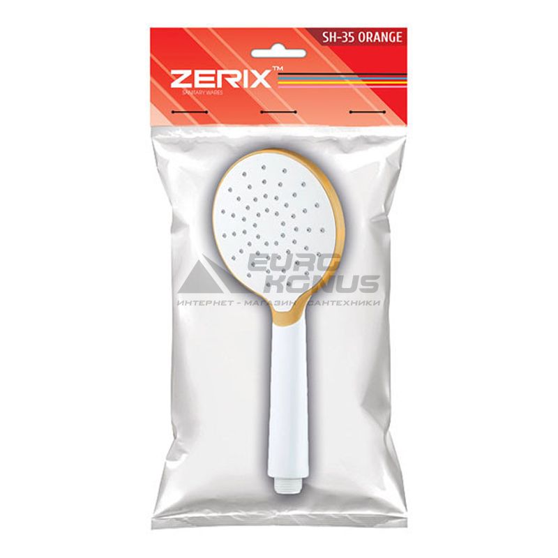 ZERIX Лейка для душа 1-режимная SH-35 Orange (ZX2888)