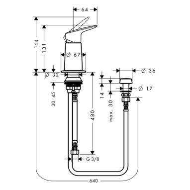 HANSGROHE Смеситель для биде однорычажный скрытого монтажа Logis (71629000)