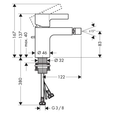 HANSGROHE Смеситель для биде однорычажный Metris S (31261000)
