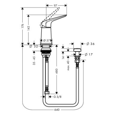 HANSGROHE Смеситель для биде однорычажный скрытого монтажа Novus (71145000)