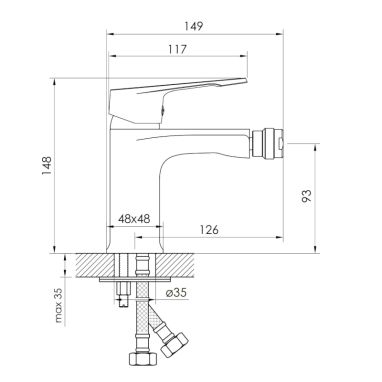 IMPRESE Смеситель для биде однорычажный VITE хром (f03107401AA)