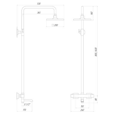 GLOBUS LUX Душевая система термостатическая настенная GLM-0041T