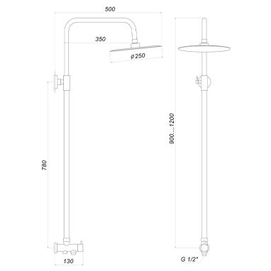 GLOBUS LUX Душевая система настенная ALPEN SB-BAR-0101