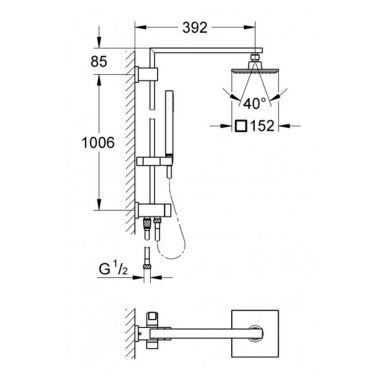 GROHE Душевая система настенная Euphoria Cube 152 (27696000)