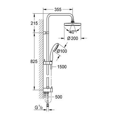 GROHE Душевая система настенная New Tempesta 200 (27389001)