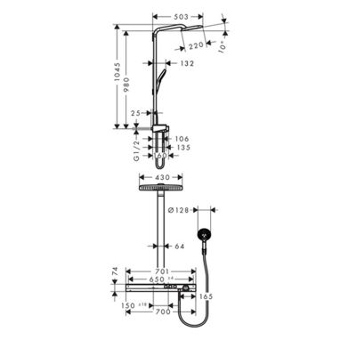 HANSGROHE Душевая система термостатическая настенная Raindance E (27168400)