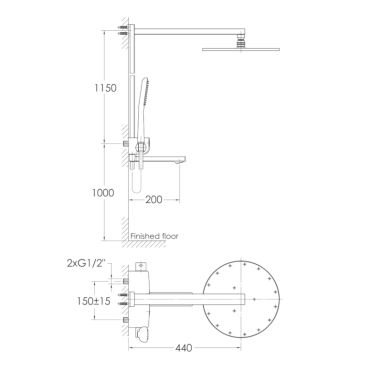 IMPRESE Душевая система термостатическая настенная SMART CLICK (ZMK101901091)